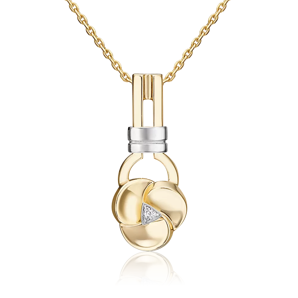 Подвеска из комбинированного золота с бриллиантами 03-3366-00-101-1121