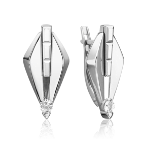 Серьги с английским замком из белого золота с натуральным топазом white 02-5023-00-201-1120