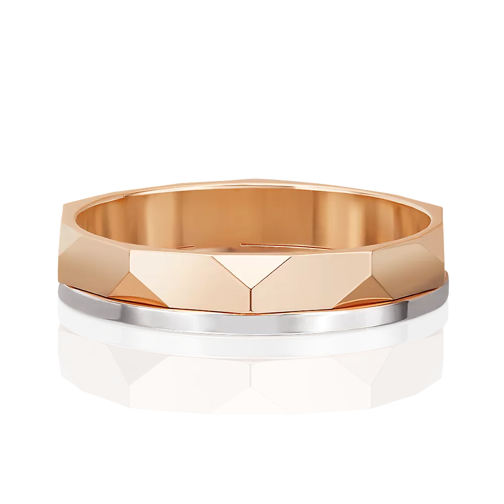 Обручальное кольцо из комбинированного золота с алмазной гранью 01-5691-00-000-1111