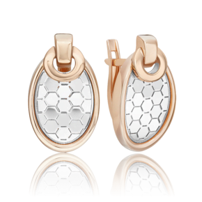 Серьги с английским замком из комбинированного золота