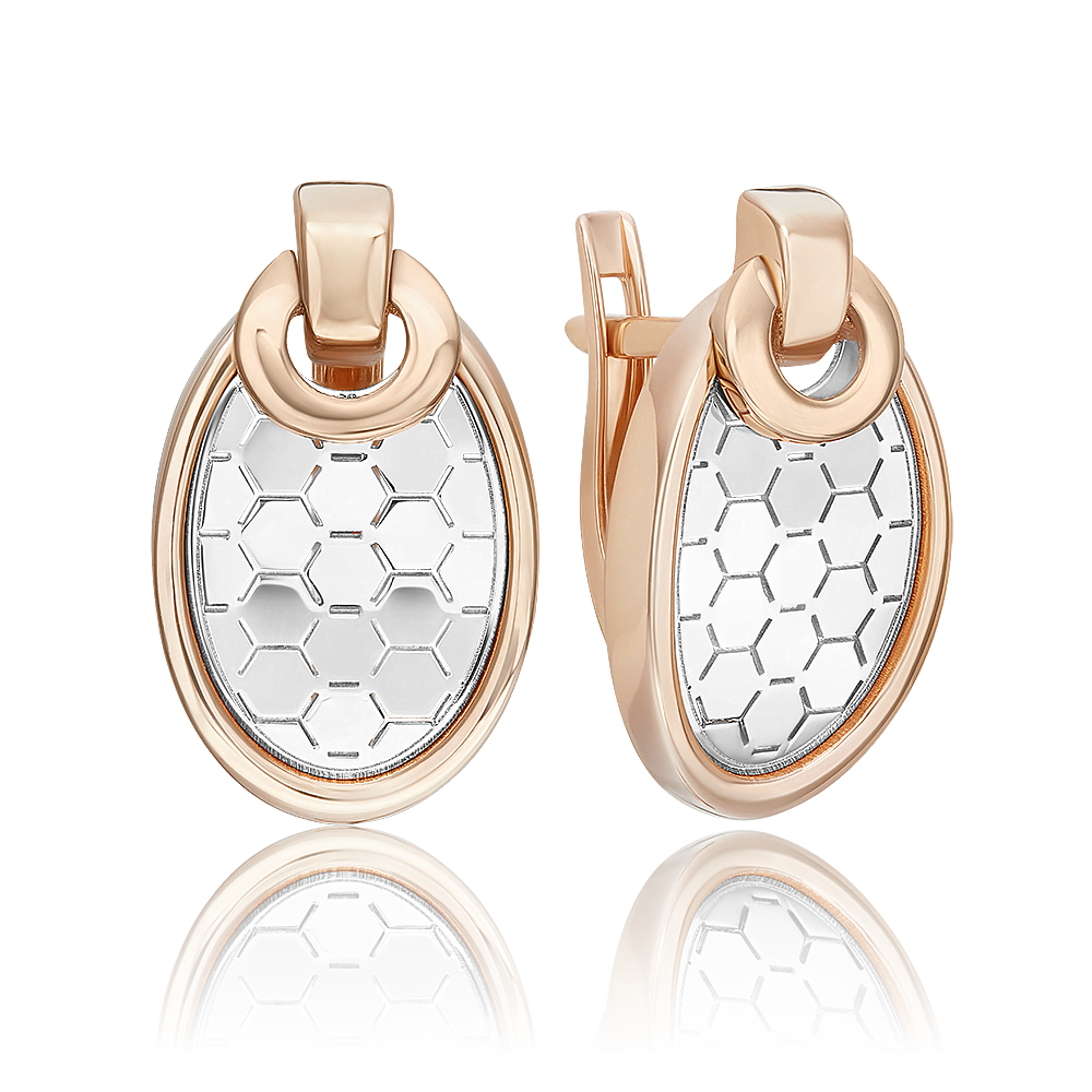 Серьги с английским замком из комбинированного золота 02-5266-01-000-1111