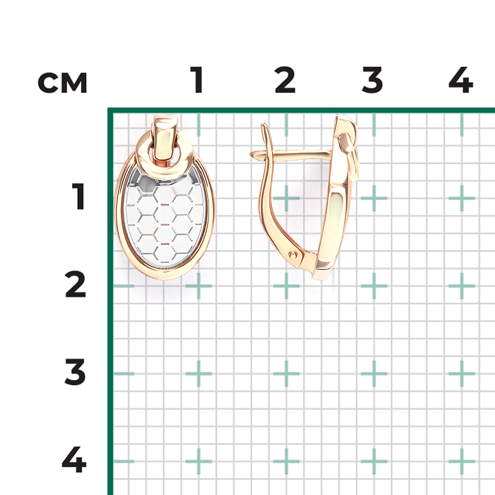 Серьги с английским замком из комбинированного золота 02-5266-01-000-1111