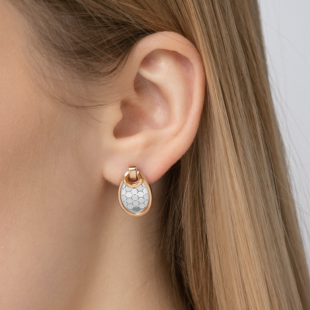 Серьги с английским замком из комбинированного золота 02-5266-01-000-1111