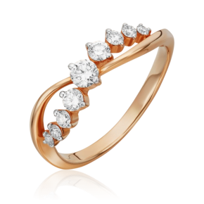 Кольцо из красного золота с бриллиантами 01-5522-00-101-1110-30