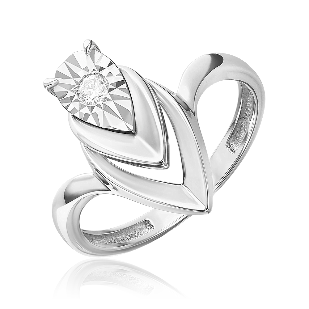 Кольцо из белого золота с бриллиантом 01-5753-00-101-1120