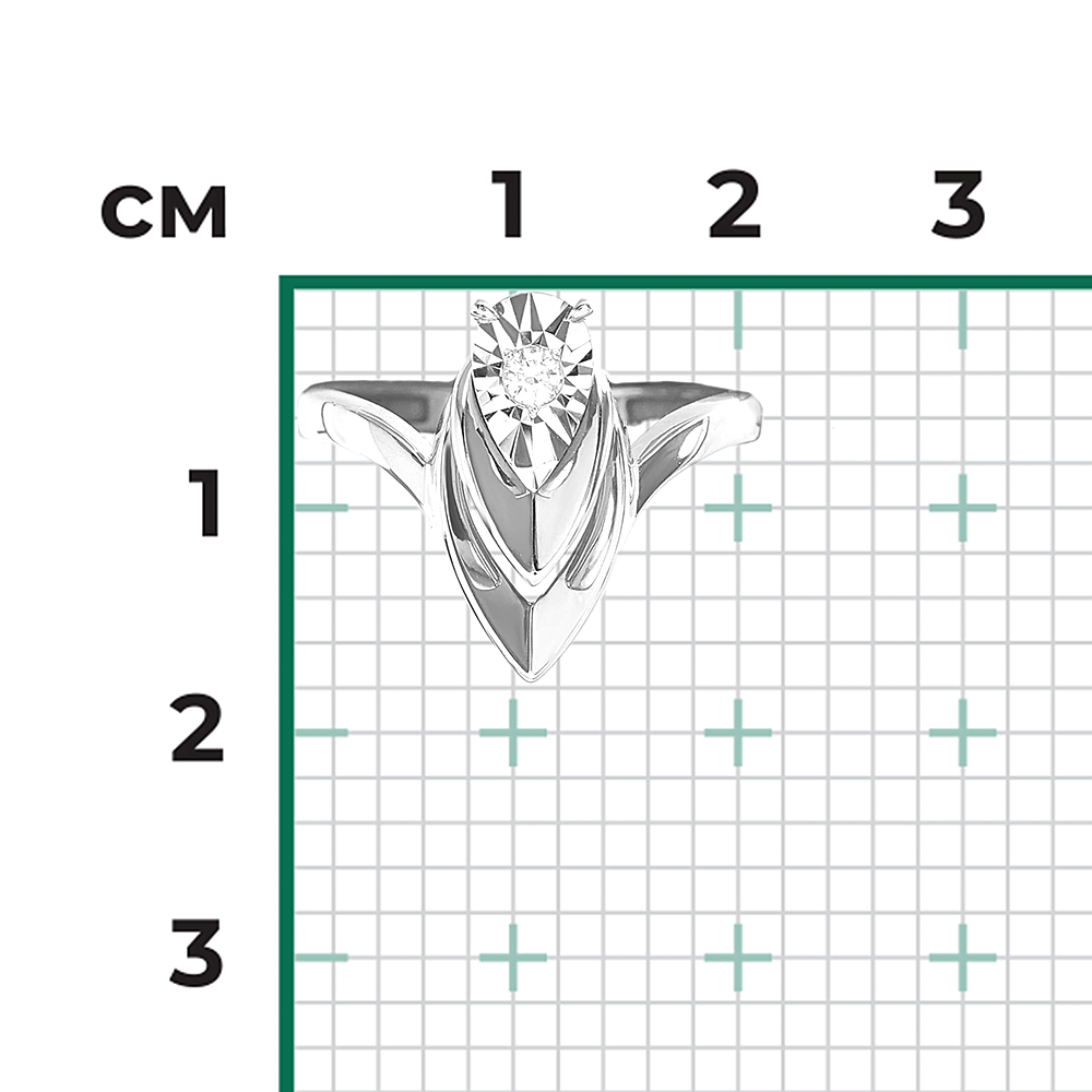 Кольцо из белого золота с бриллиантом 01-5753-00-101-1120