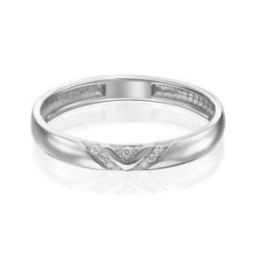 Обручальное кольцо из белого золота с бриллиантами 01-1528-00-101-1120-30