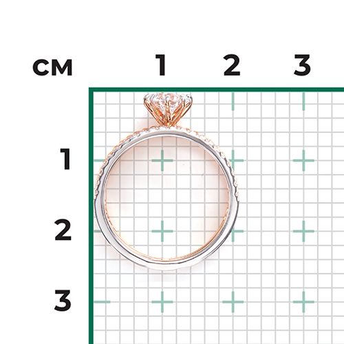 Кольцо из комбинированного золота с фианитами 01-5380-00-501-1111-38