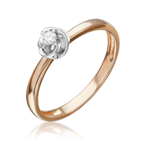 Кольцо из комбинированного золота с бриллиантом 01-5801-00-101-1111