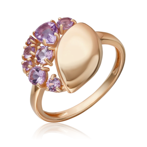 Кольцо из красного золота с аметистами 01-5828-00-203-1110