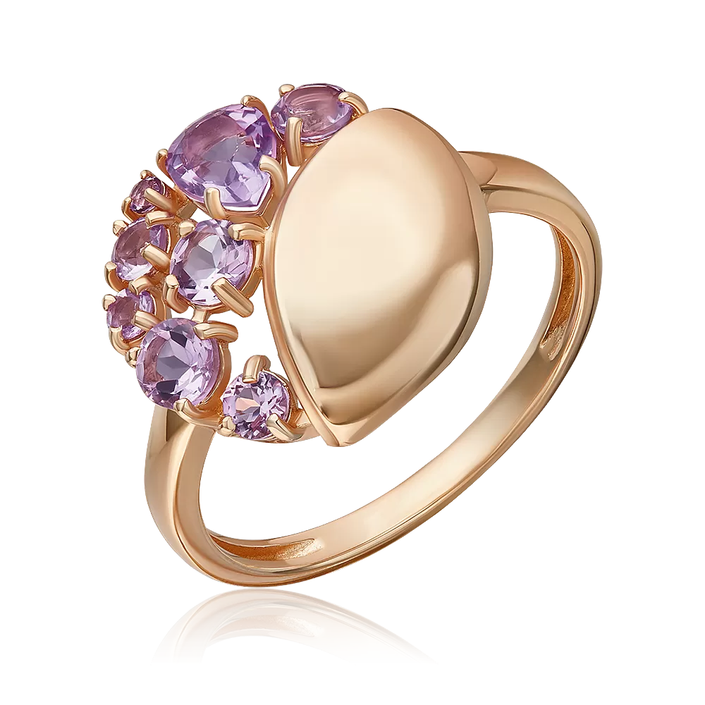 Кольцо из красного золота с аметистами 01-5828-00-203-1110