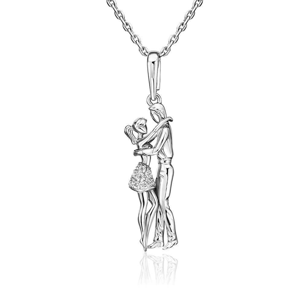 Подвеска «Влюбленные» из серебра с фианитами 03-2433-00-401-0200
