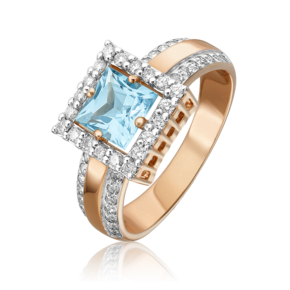 Кольцо из красного золота с топазом и бриллиантами 01-1319-00-113-1110-30