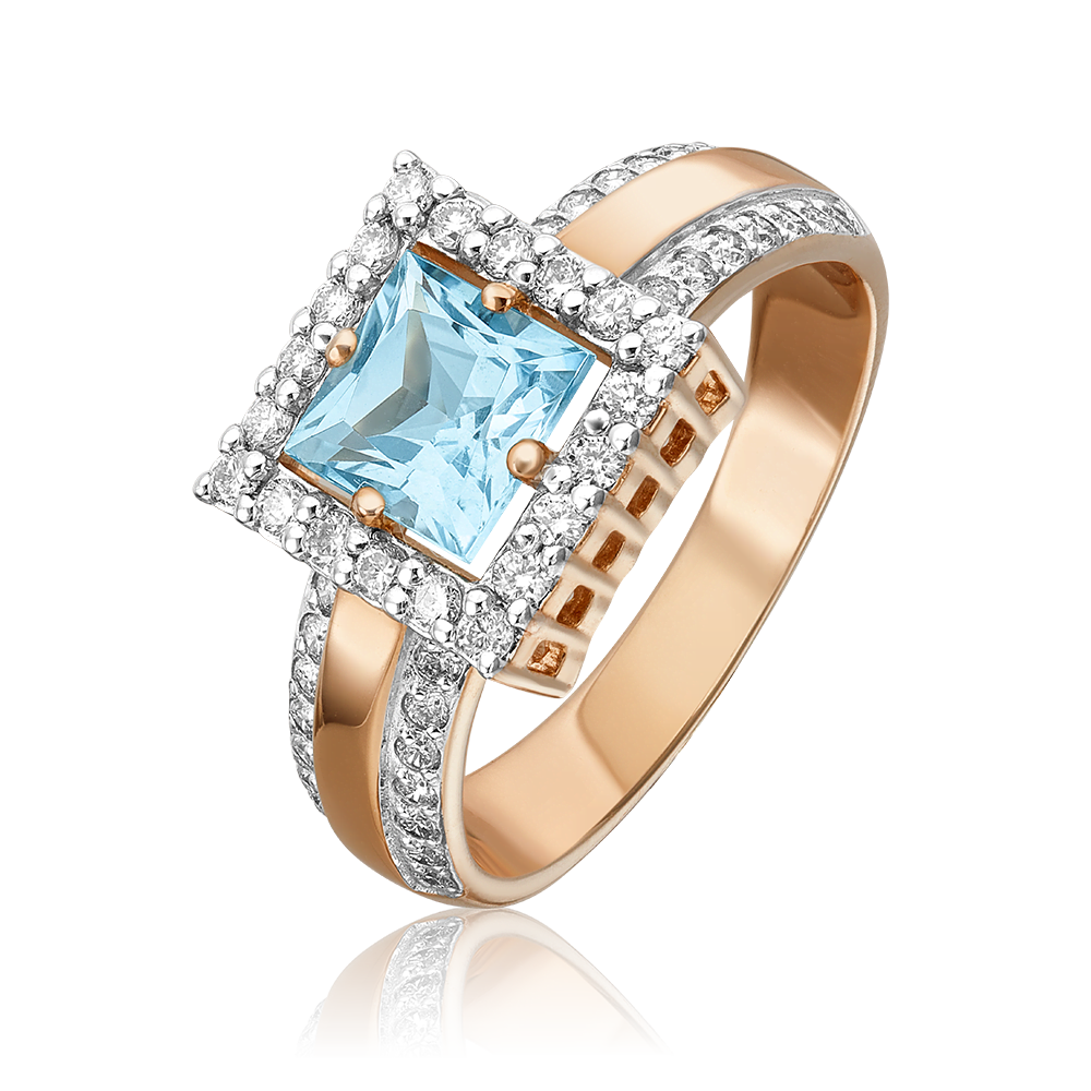 Кольцо из красного золота с топазом и бриллиантами 01-1319-00-113-1110-30