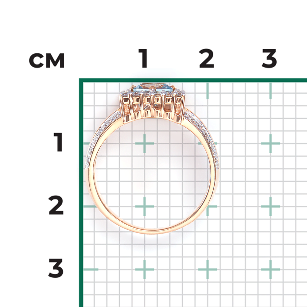 Кольцо из красного золота с топазом и бриллиантами 01-1319-00-113-1110-30