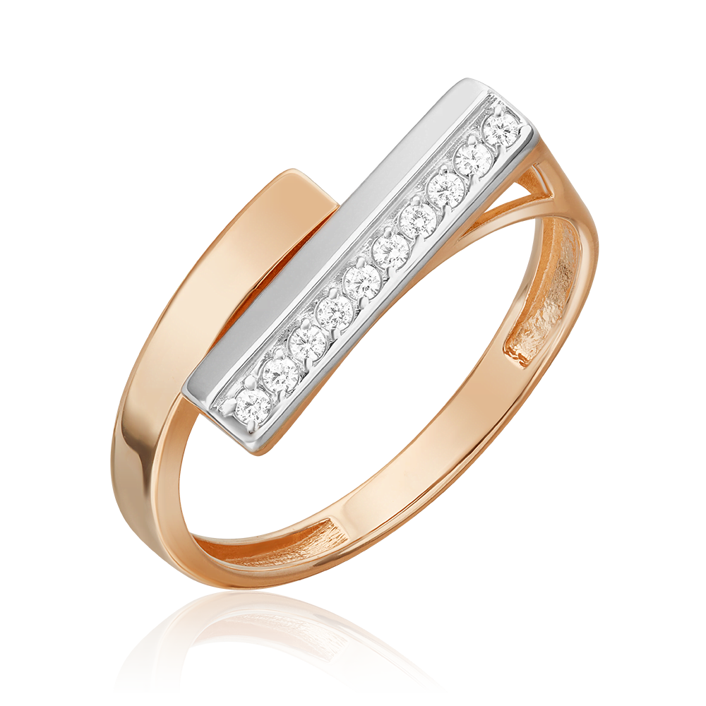 Кольцо из комбинированного золота с фианитами 01-5668-00-401-1111