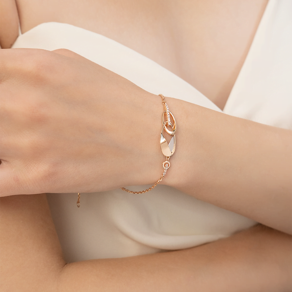 Браслет «Сияние» из комбинированного золота с натуральными топазами white 05-0698-00-201-1111