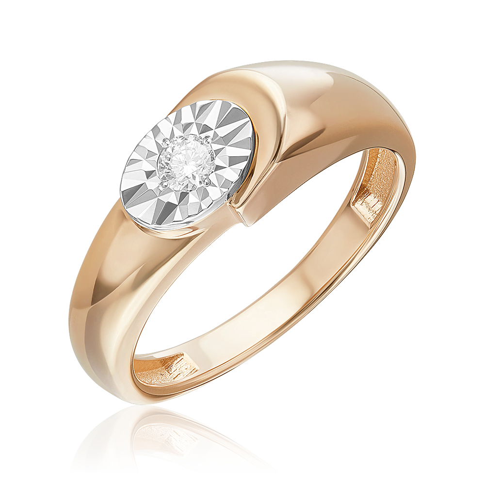 Кольцо из комбинированного золота с бриллиантом 01-5748-00-101-1111