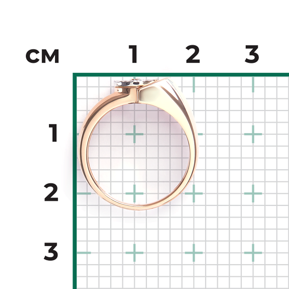 Кольцо из комбинированного золота с бриллиантом 01-5748-00-101-1111