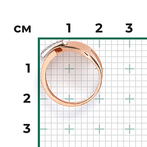 Кольцо из комбинированного золота с фианитами 01-5666-00-401-1111