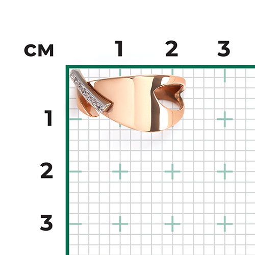 Кольцо из комбинированного золота с фианитами 01-5666-00-401-1111