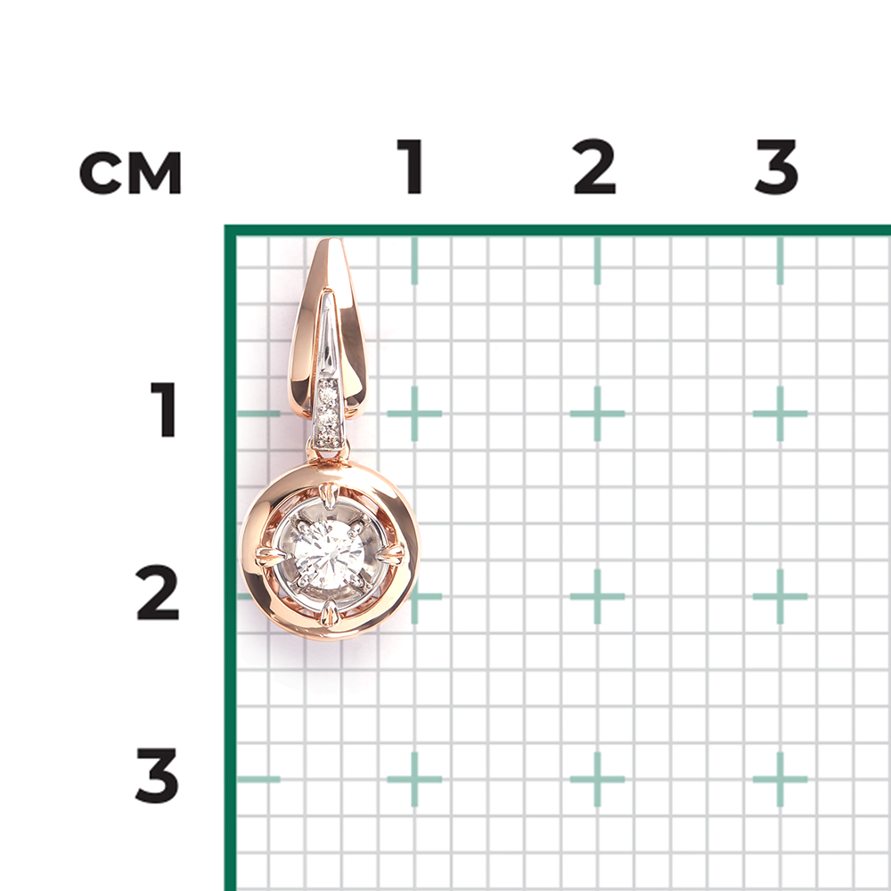 Подвеска из комбинированного золота с бриллиантами 03-3465-00-101-1111