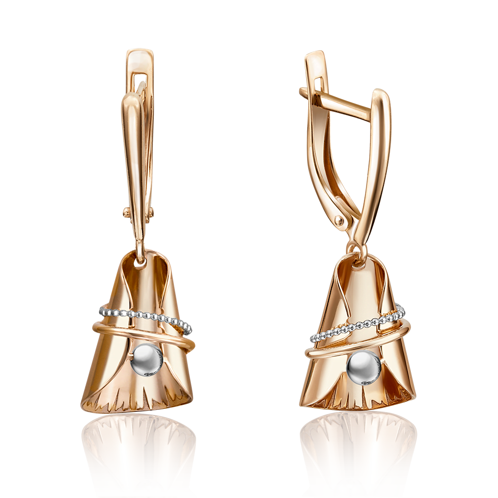 Серьги с английским замком из красного золота 02-4062-00-000-1110-48