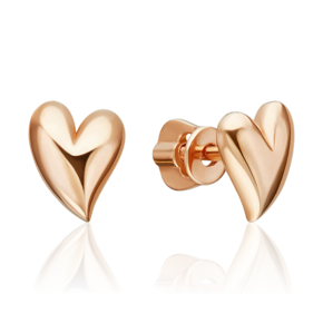 Серьги-пусеты «Сердечки» из красного золота 02-5661-00-000-1110