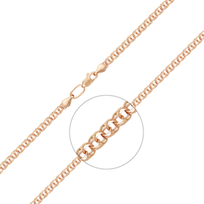 Браслет из красного золота с алмазной гранью (плетение «Бисмарк») 22-2703-040-1110-19