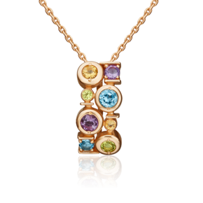 Подвеска из красного золота с миксом камней 03-3207-00-730-1110-57