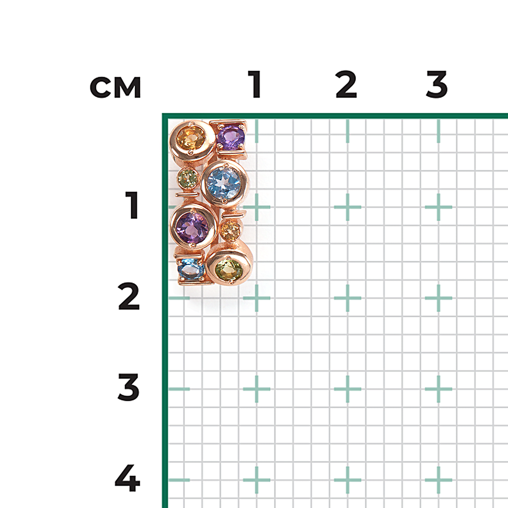 Подвеска из красного золота с миксом камней 03-3207-00-730-1110-57