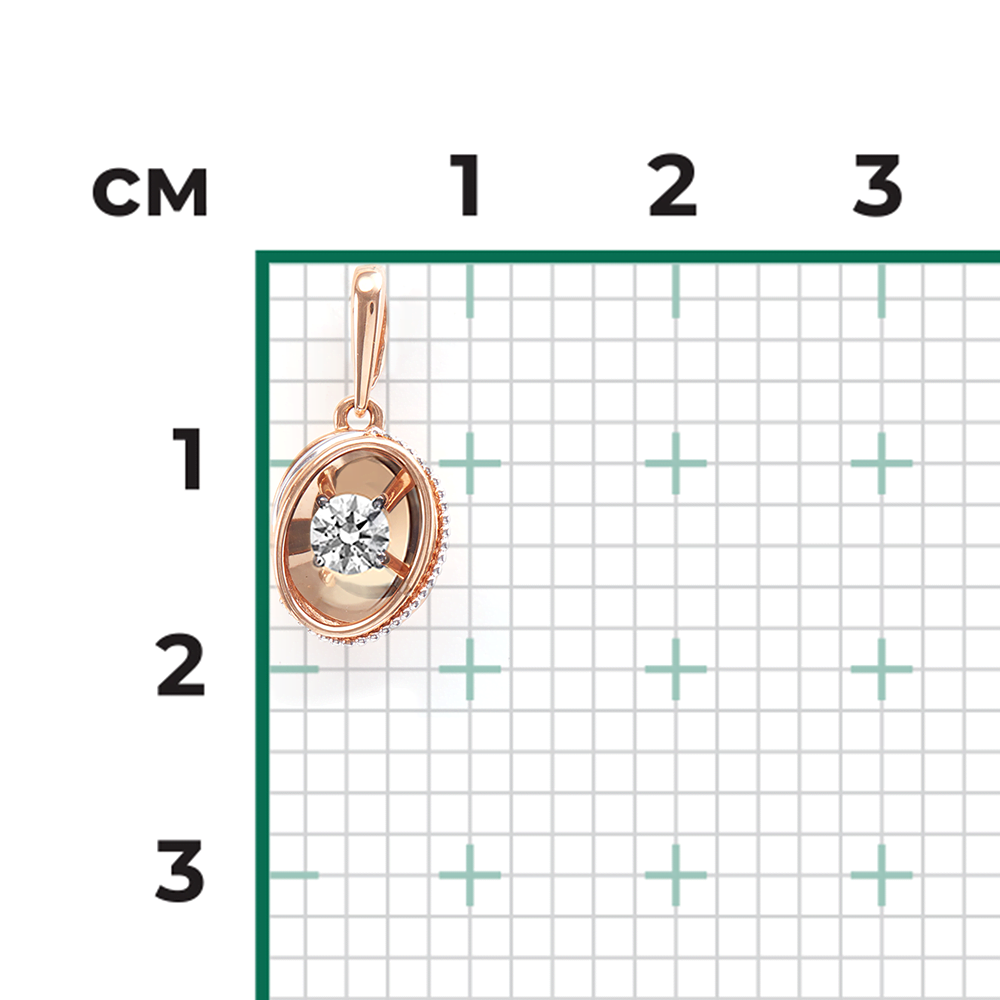 Подвеска из красного золота с фианитом 03-2943-00-501-1110-38