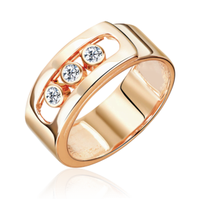 Кольцо из красного золота с бриллиантами 01-5905-00-101-1110