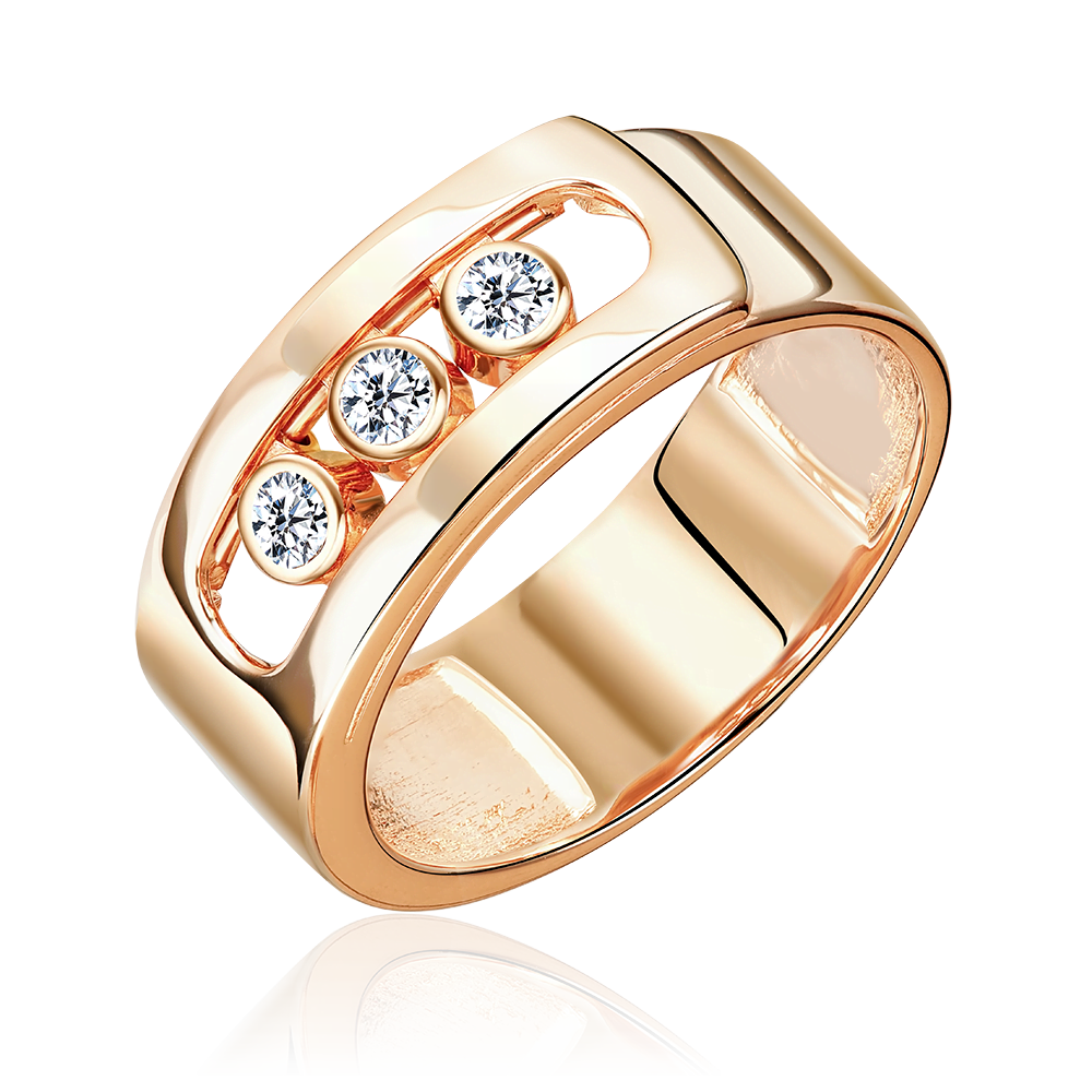 Кольцо из красного золота с бриллиантами 01-5905-00-101-1110