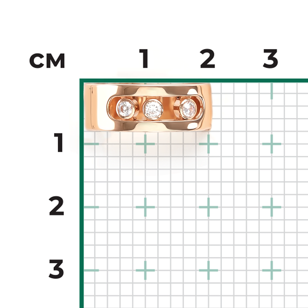 Кольцо из красного золота с бриллиантами 01-5905-00-101-1110