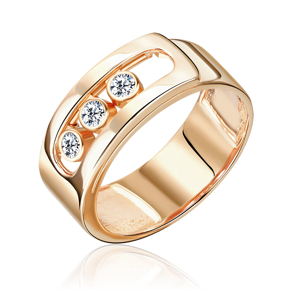 Кольцо из красного золота с бриллиантами 01-5905-00-101-1110