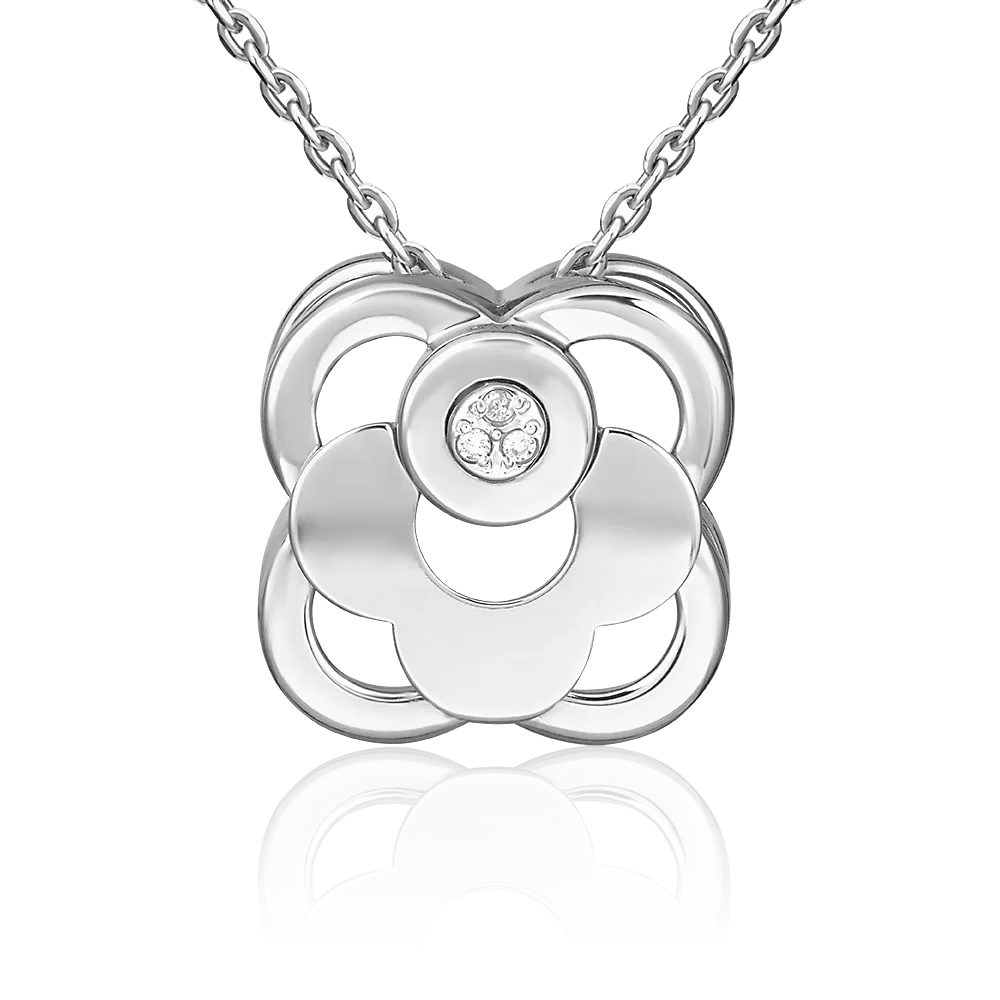 Подвеска из белого золота с бриллиантами 03-3372-00-101-1120