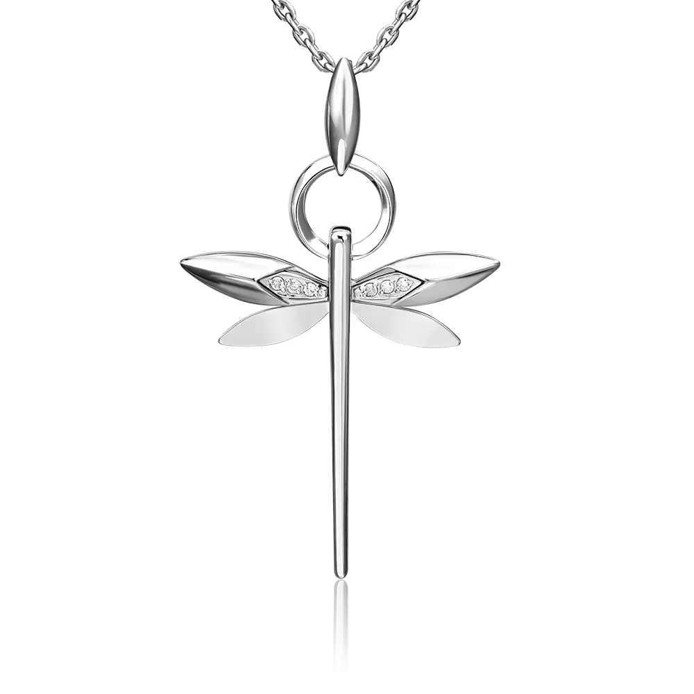 Подвеска «Стрекоза. Ценность настоящего» из белого золота с бриллиантами 03-3275-00-101-1120
