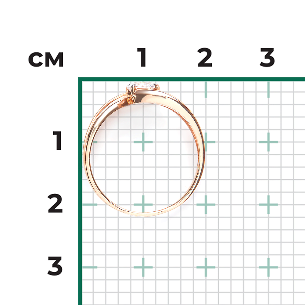 Кольцо из красного золота с фианитом 01-1108-00-501-1110-38