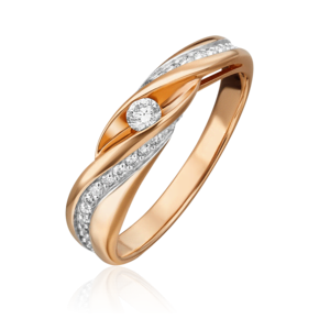 Кольцо из красного золота с бриллиантами 01-1602-00-101-1110-30