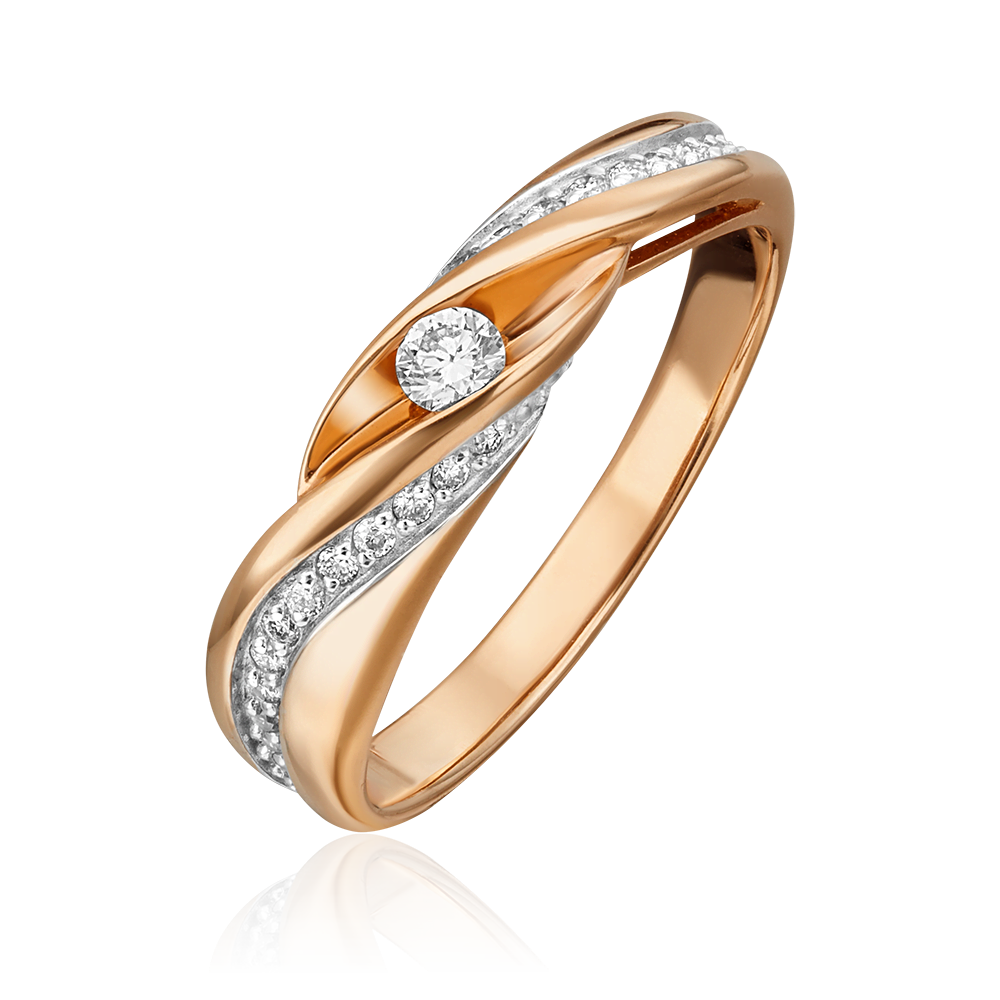 Кольцо из красного золота с бриллиантами 01-1602-00-101-1110-30