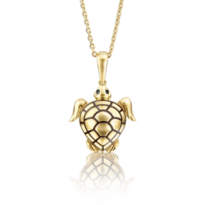 Подвеска «Черепаха» из лимонного золота с фианитами и эмалью 03-2465-00-402-1130-25