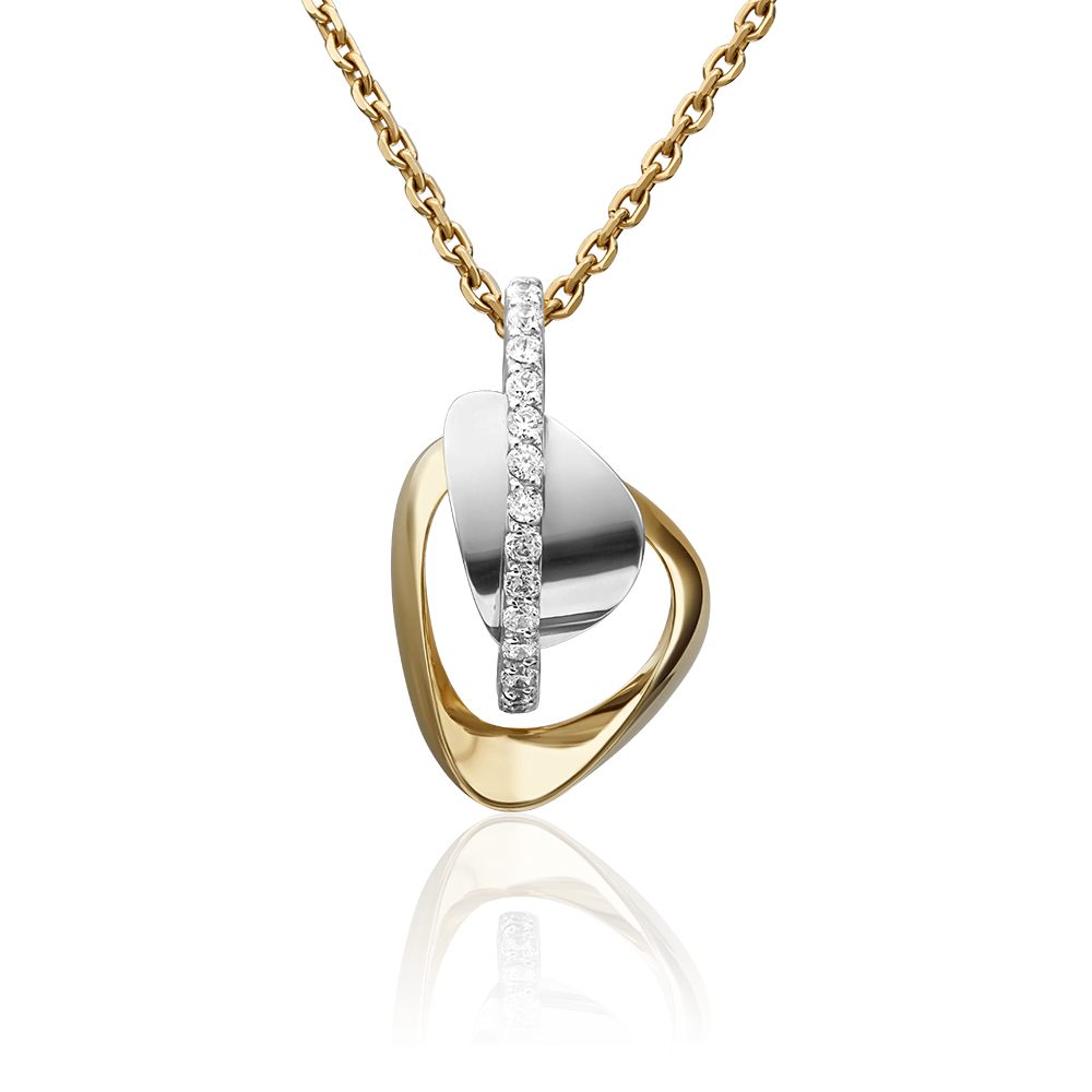 Подвеска из комбинированного золота с фианитами 03-2971-00-401-1121-23