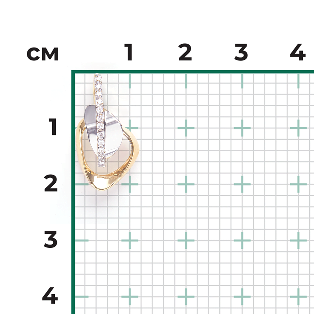 Подвеска из комбинированного золота с фианитами 03-2971-00-401-1121-23