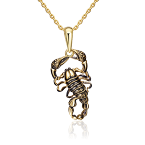 Подвеска «Скорпион» из лимонного золота с эмалью
