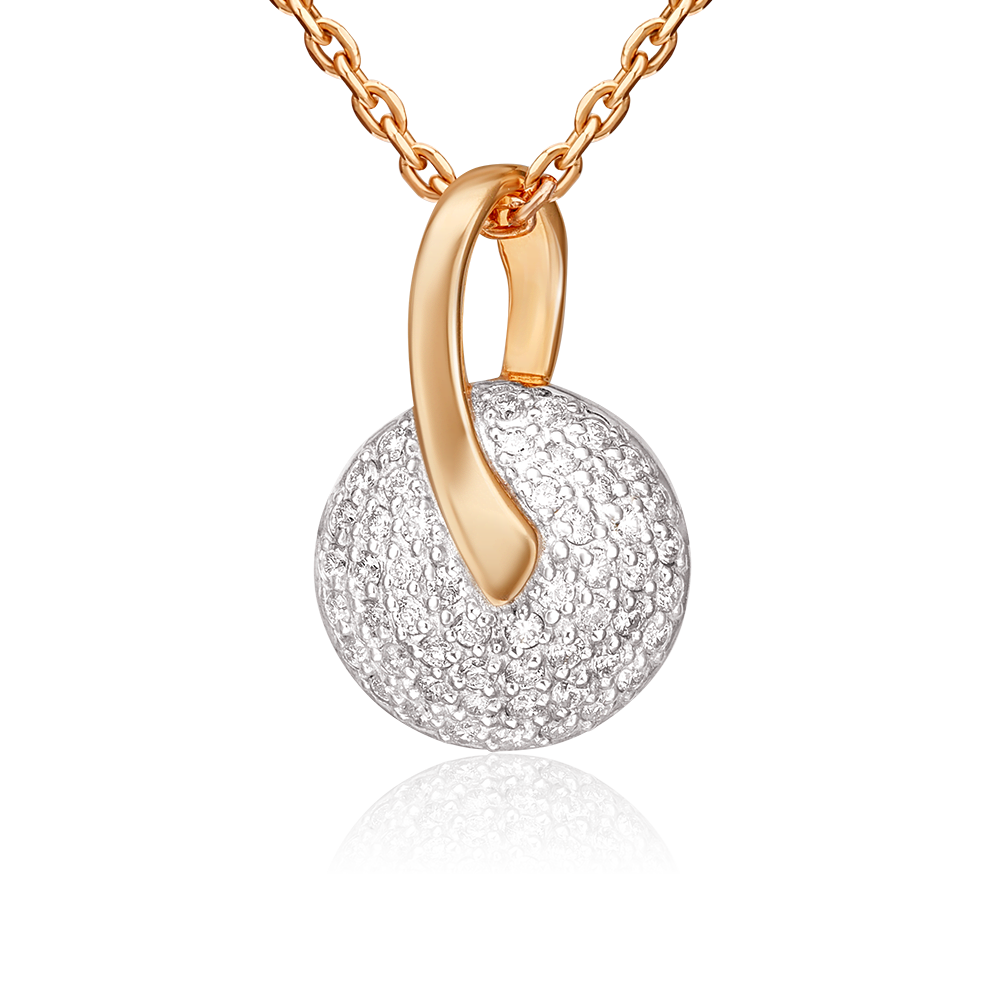 Подвеска из красного золота с бриллиантами 03-0074-00-101-1110-30