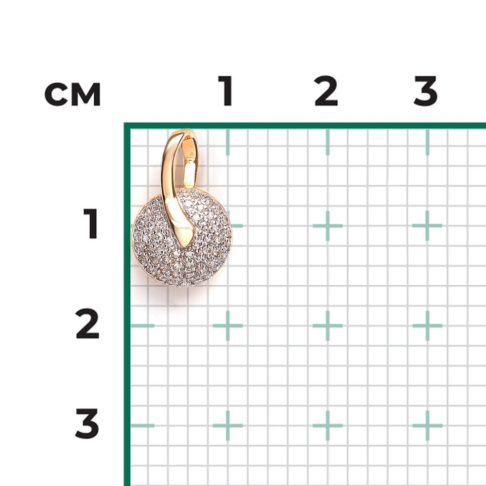 Подвеска из красного золота с бриллиантами 03-0074-00-101-1110-30