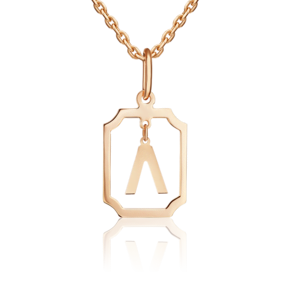 Подвеска «Буква Л» из красного золота 03-3642-Л-000-1110