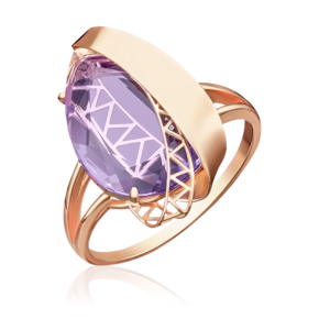 Кольцо из красного золота с аметистом 01-4920-00-203-1110-46