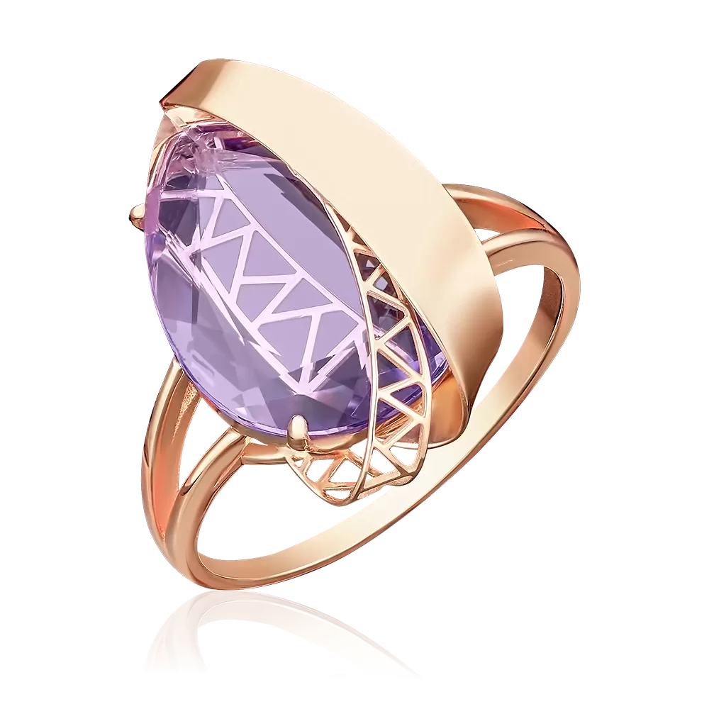 Кольцо из красного золота с аметистом 01-4920-00-203-1110-46